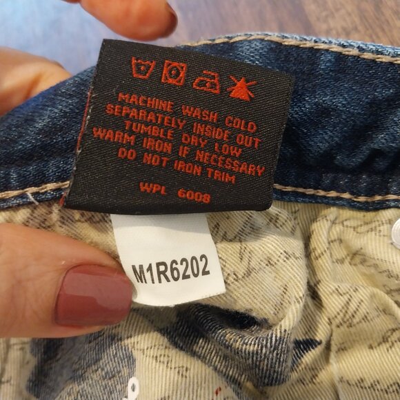 Rock & Roll Jeans Mens 38x32 Blue Revolver Slim Straight Western Fade Denim Pant - Picture 11 of 11